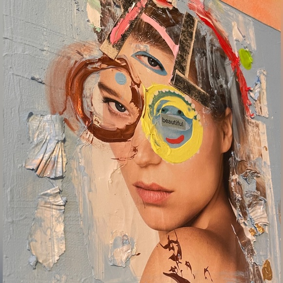 Gilbane Peck Gorgeous Mixed Media Framed painting purchased in NYC - Picture 4 of 8